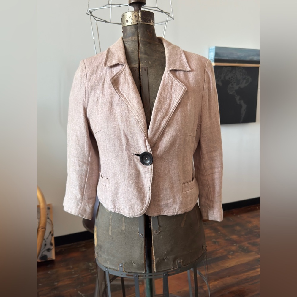 Vintage 90’s Linen cropped blazer